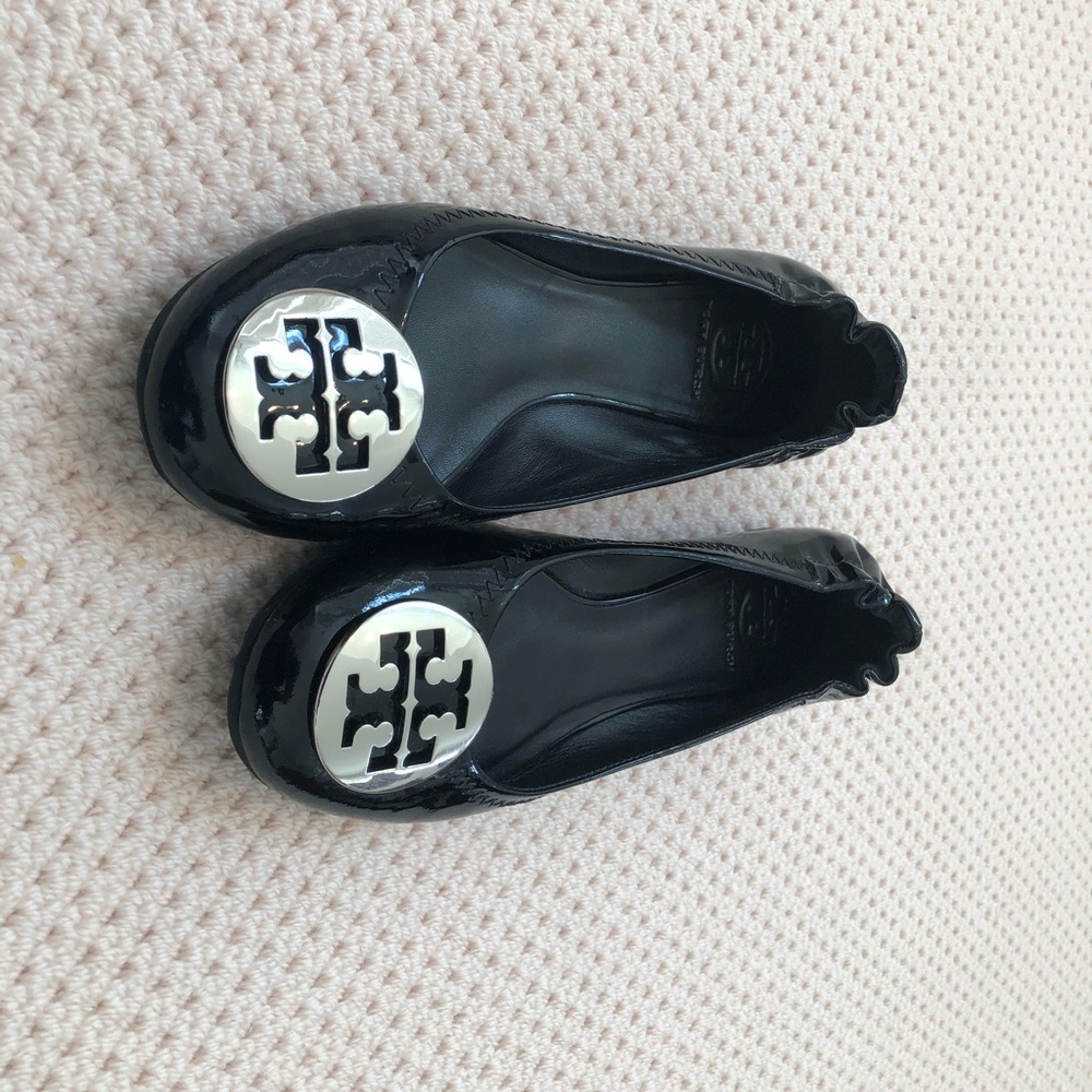 Tory Burch Black Patent Leather Flats